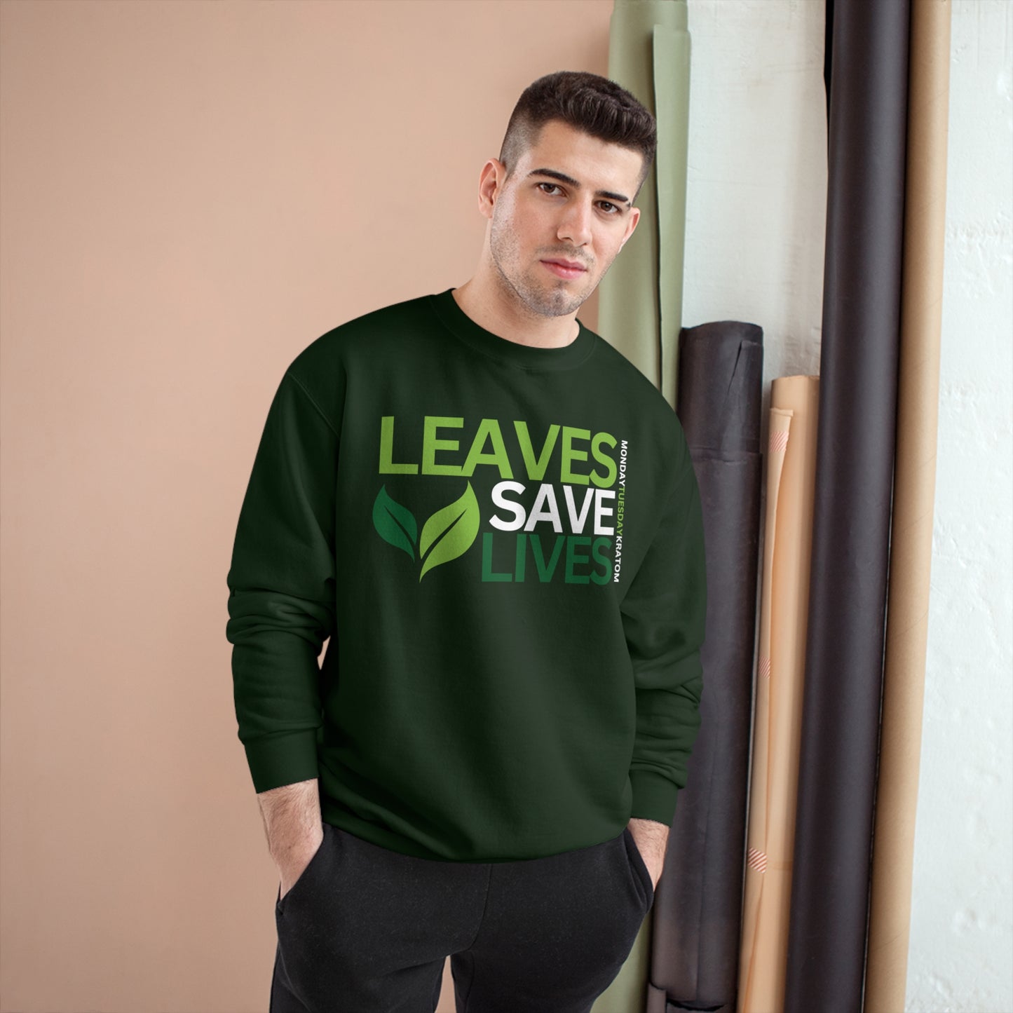 Leaves Save Lives Crewneck Sweatshirt (Champion)